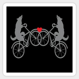 Wolf bicycle love nice cute cool colorful Sticker